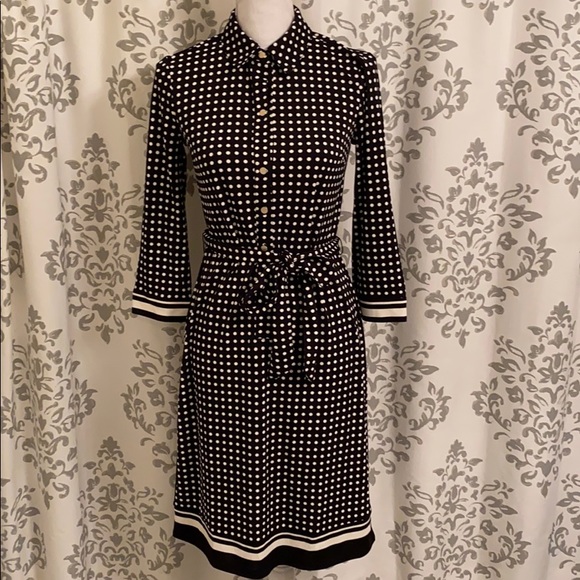 Talbots polka dot dress w/ tie belt - Picture 1 of 5